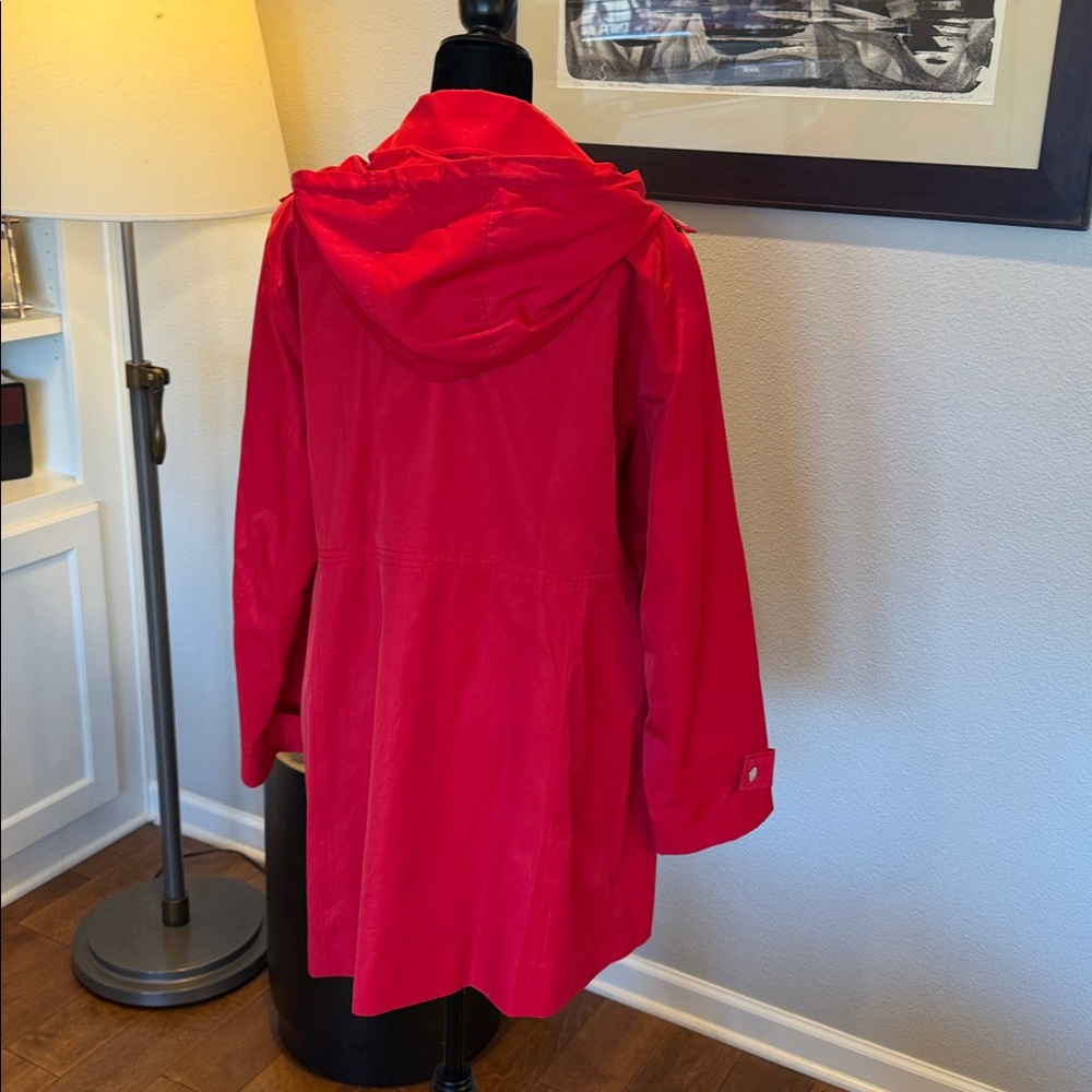 Michael KORS women’s red long raincoat jacket XXL EUC - Picture 4 of 5